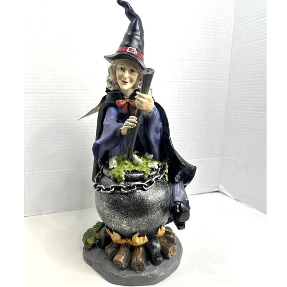NWT 14” Witch Crafters Halloween Witch Stirring Cauldron Pot, Figurine. - Picture 5 of 8